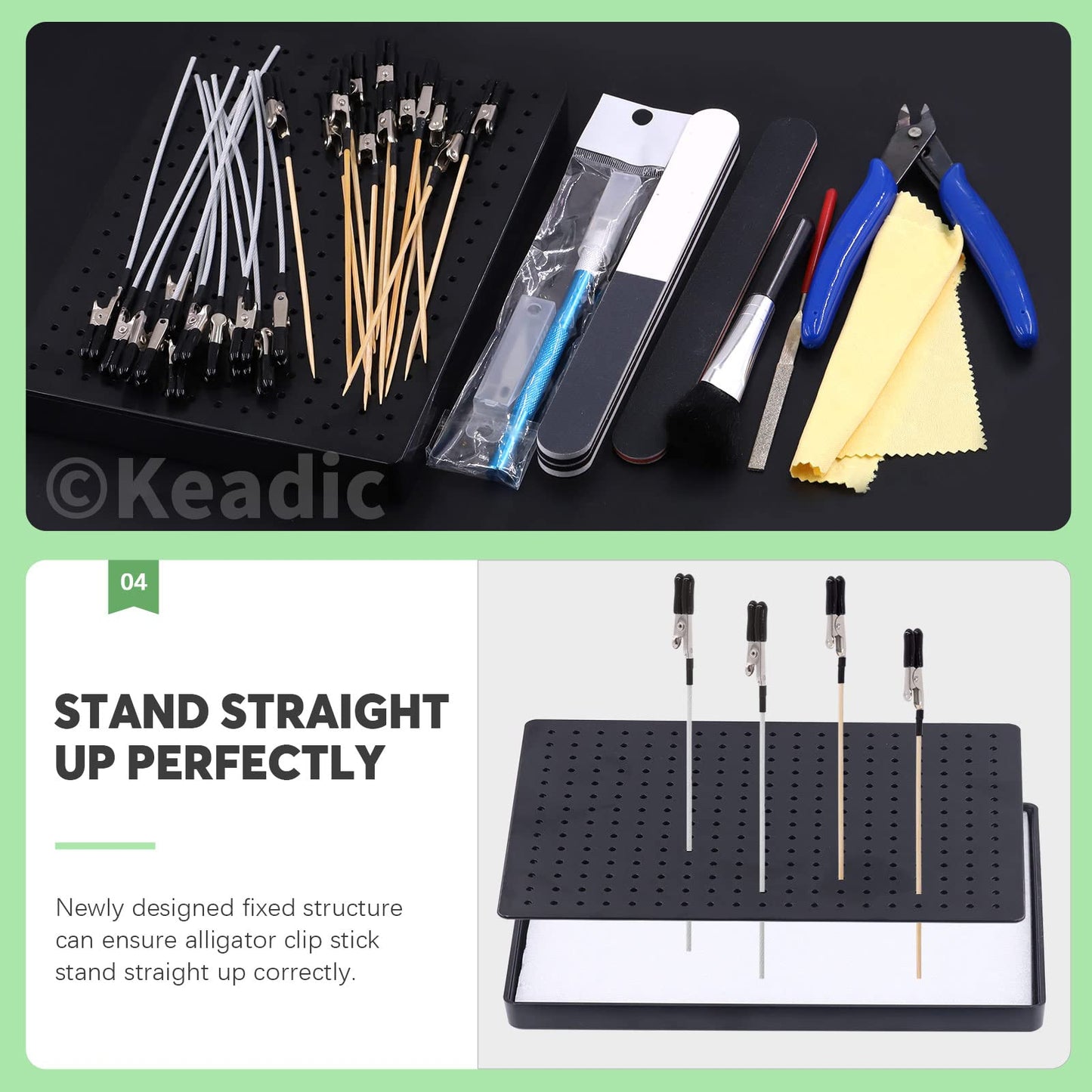 Keadic 37Pcs Model Tool Paint Kit Includes Professional Model Basic Tools, Painting Stand Base Holder and Alligator Clip Sticks Modeling Tools for Airbrush Hobby Model Building Parts Assemble