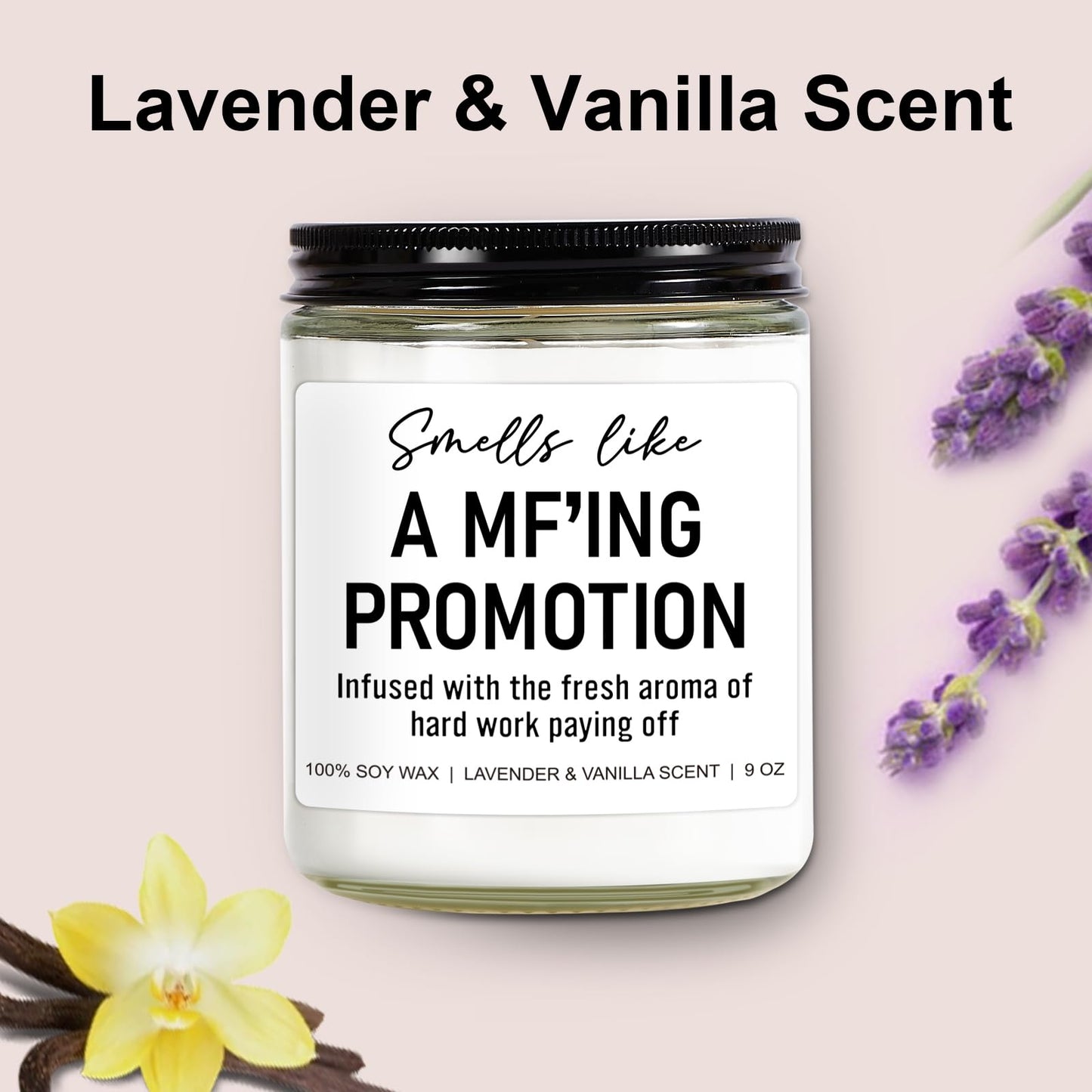 Younift Funny Scented Candles - Congratulations on Your Promotion, New Job Gifts for Women, Men - Job Decorations - 9 oz