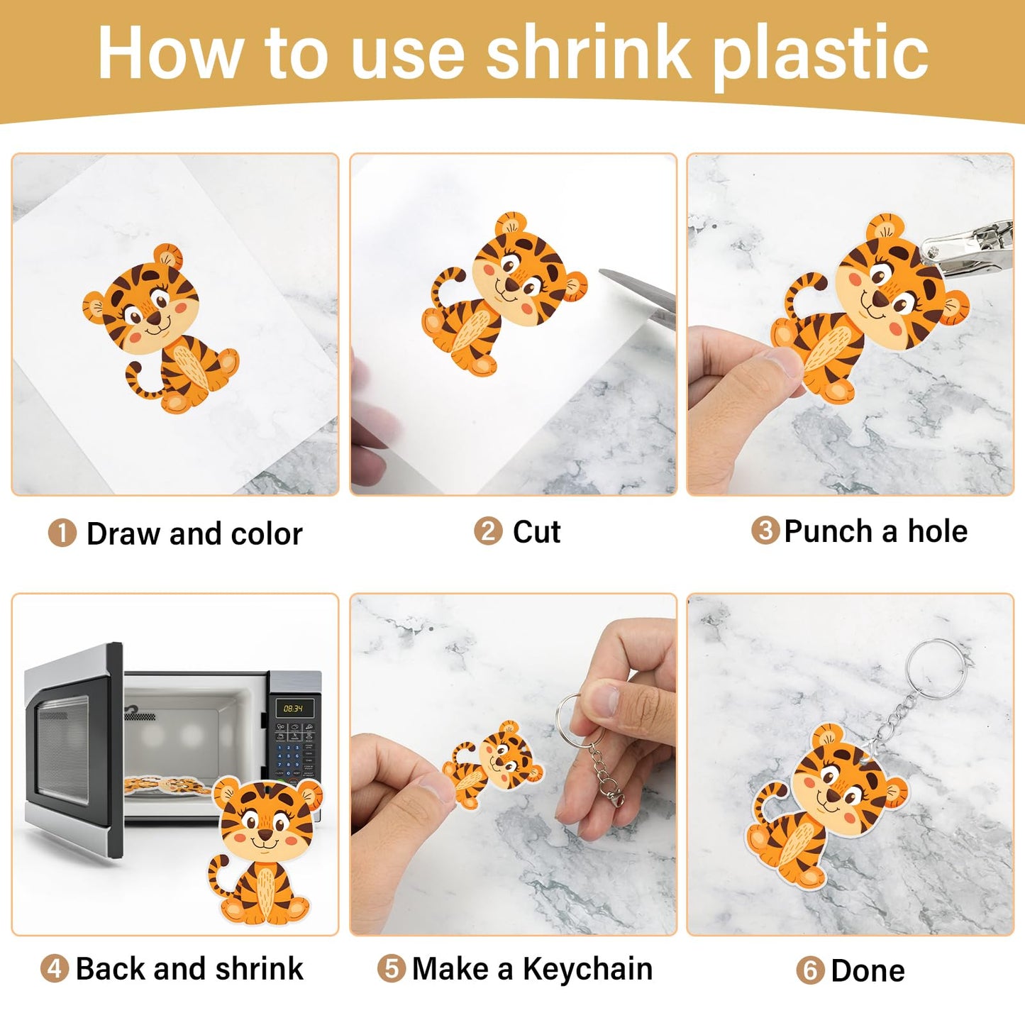 CRTWDMAN 161 Pcs Shrink Paper Keychain Kit,with 30 Pcs Shrinky Plastic Sheets 7.9"x5.7",Hole Punch,Lobster Clasps,Jump Rings DIY Crafts for Adults and Teens