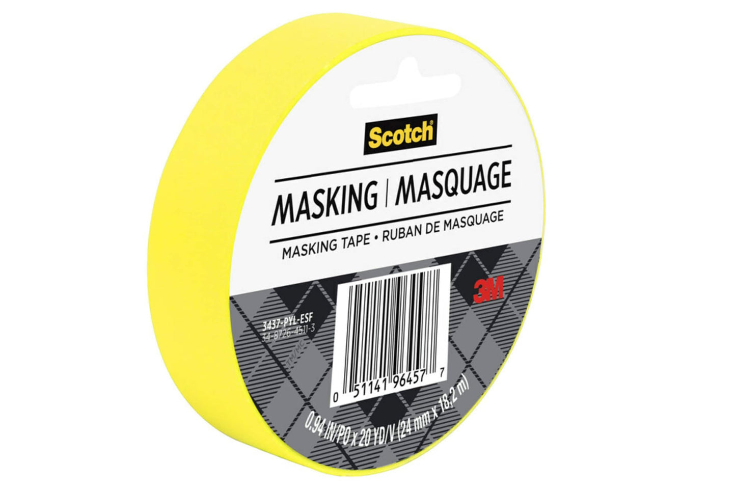 Scotch Expressions Masking Tape, .94 in x 20 yd, Great for Decorating, DIY, and Crafts, 6 Rolls, Primary Yellow