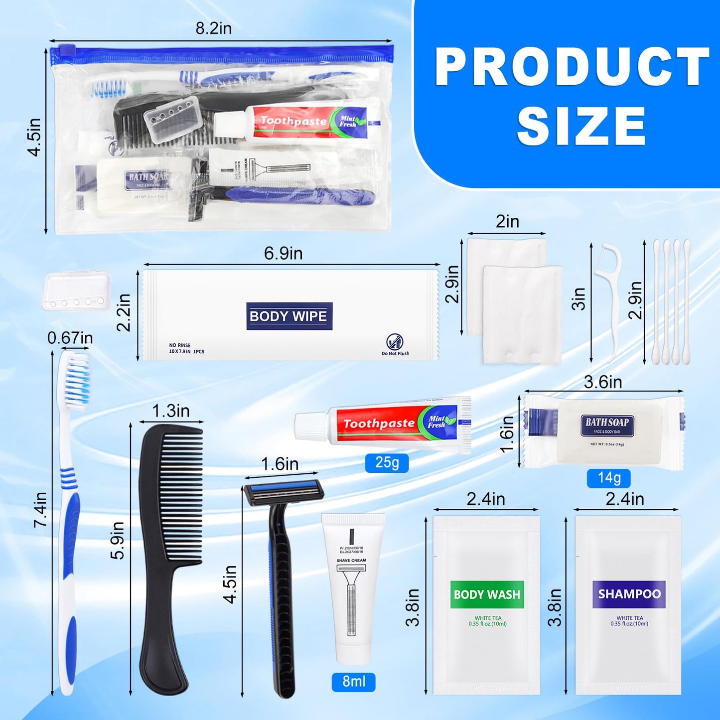SLequipo Basic Toiletry Kits, Individually Packed, Personal Hygiene Bulk Homeless Care Package Supplies, Travel Size for Men Women Charity, Disposable Toothbrushes With Toothpaste Set