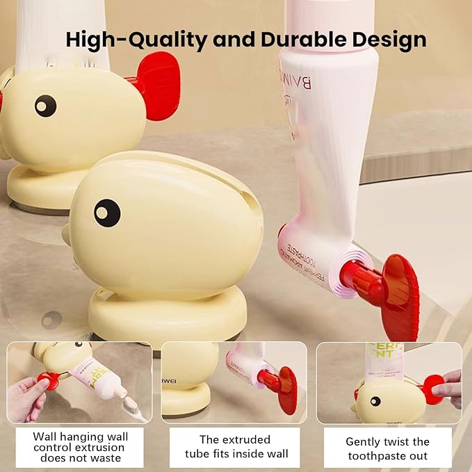 3Pcs Toothpaste Squeezer, Cut Whale Shape Rolling Toothpaste Tube Squeezer Dispenser Suction Cup Toothpaste Dispenser， Toothpaste Clip Holders for Family and Friends