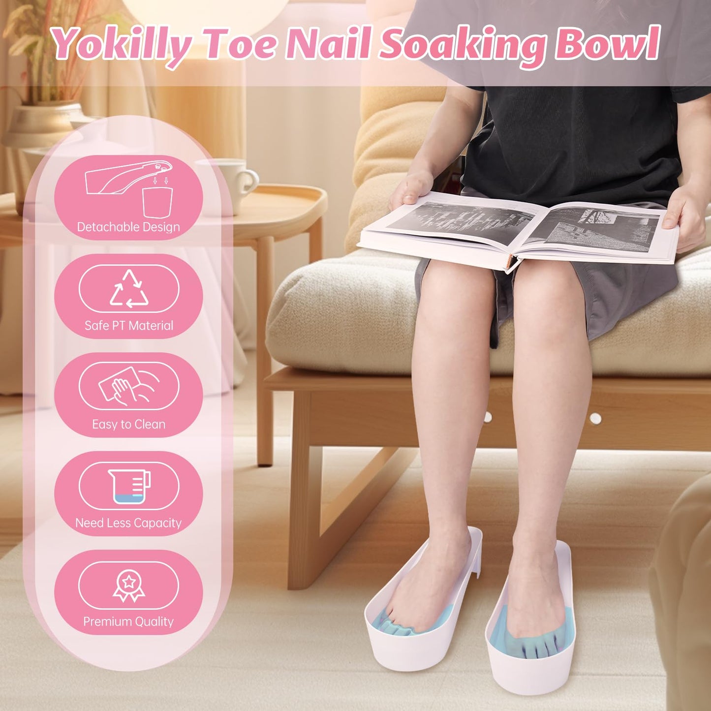 Yokilly Nail Soaking Bowl & Toe Soak off Bowl