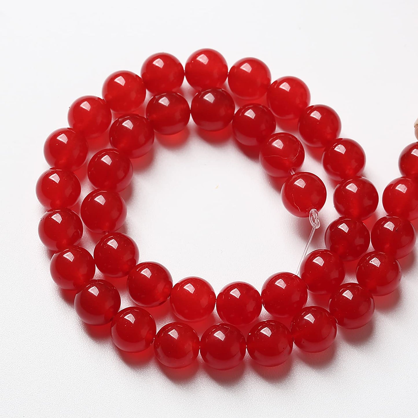 90pcs 4mm Natural Red Jade Chalcedony Beads Round Loose Gemstone Crystal Energy Healing Power Stone Beads for Jewelry Making DIY Bracelet (4mm, Red Jade)