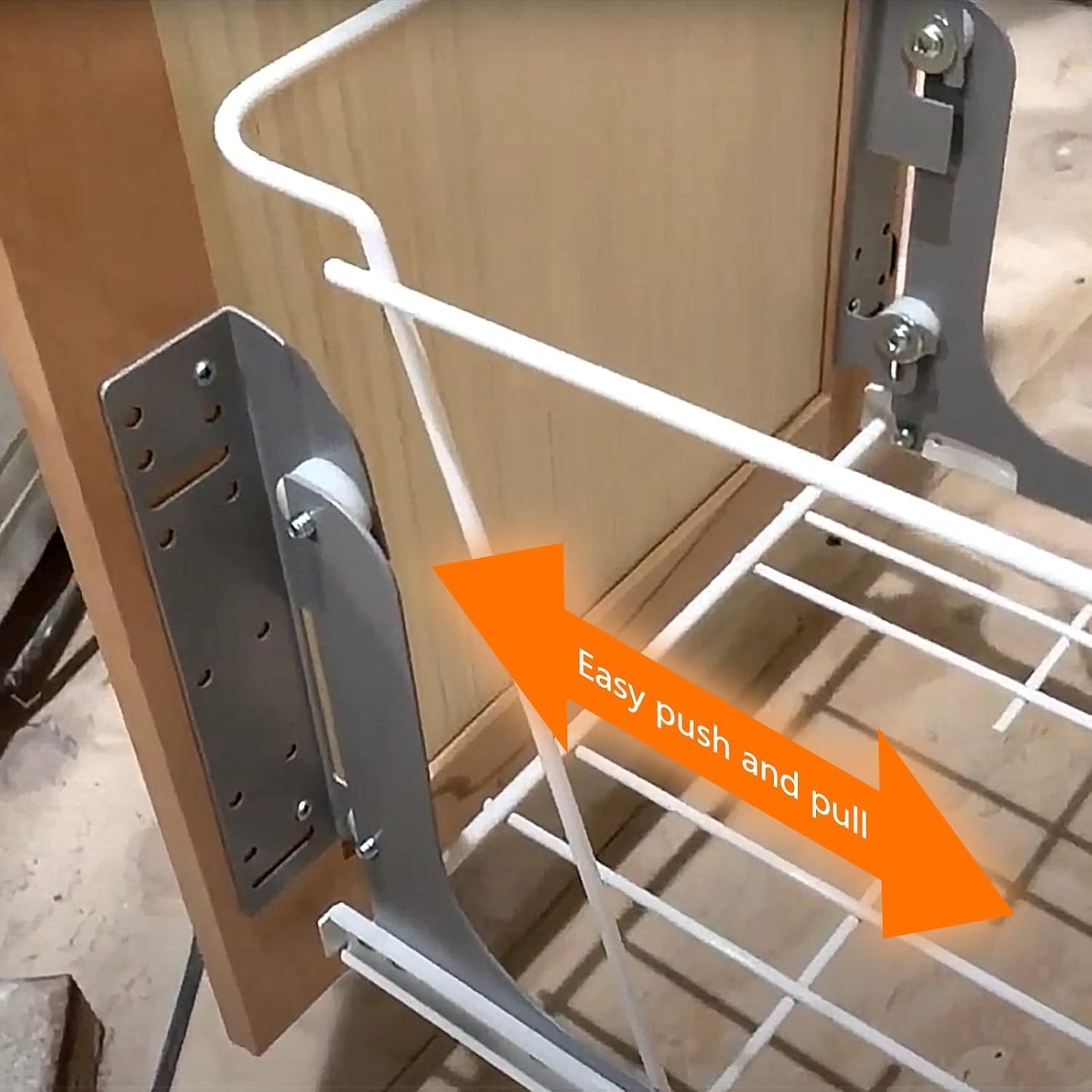 5WB-DMKIT Metal Door Shelf Mount Silver Kit for 5wb1 5wb2 5cw2 Organizer Basket Series RV Pull Out Wire Baskets Cabinet Kitchen Cookware Organizers Waste Containers