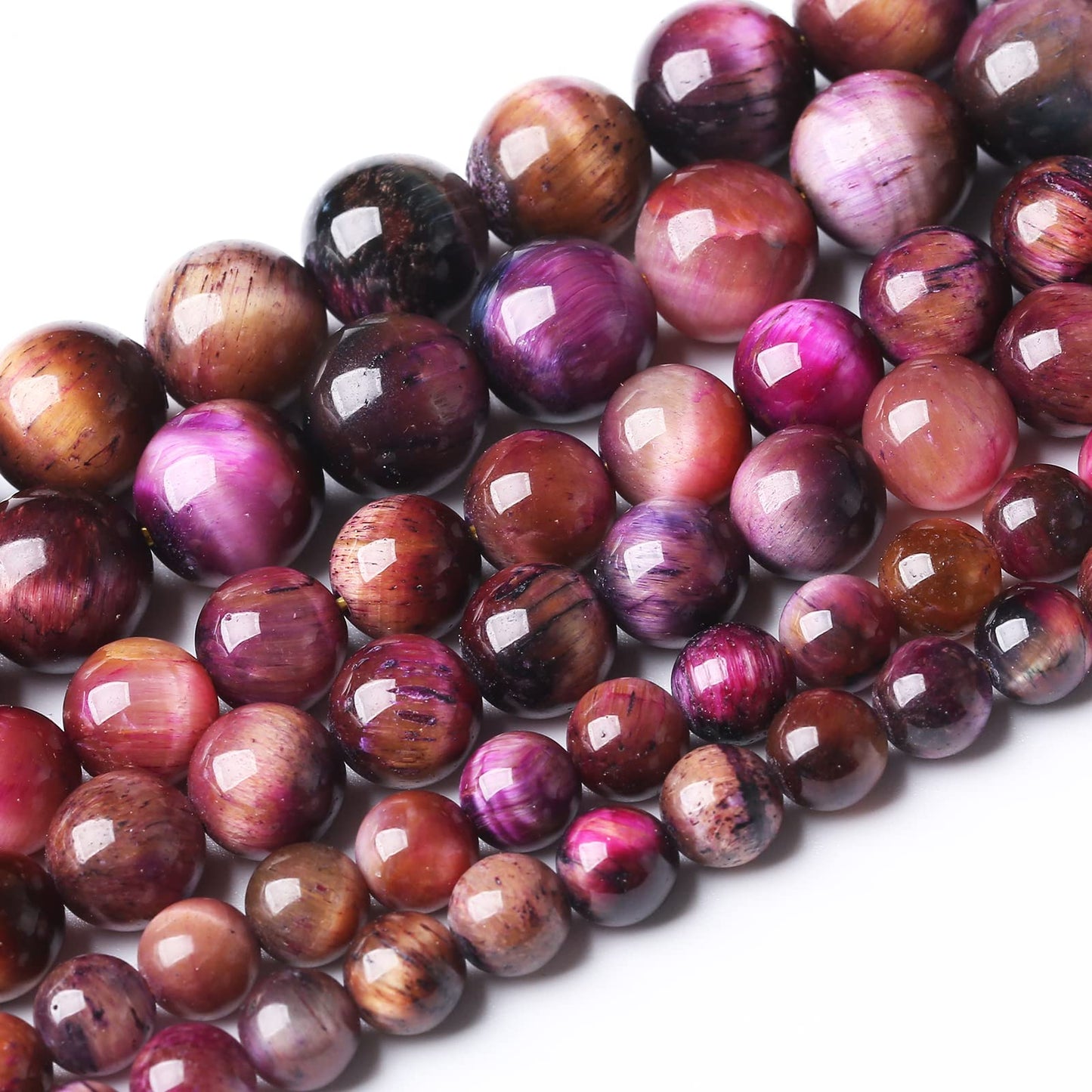 36PCS 10MM AAA Galaxy Tiger Eye Stone Beads Natural Gemstone Bead Crystal Healing Energy Jewelry Making DIY 15 inches