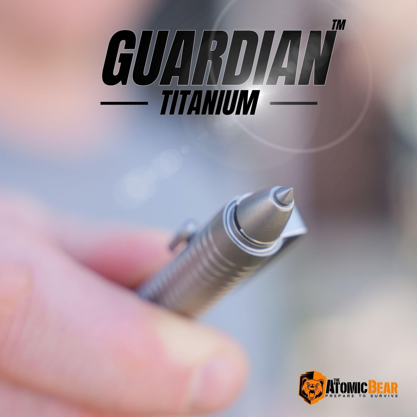 Guardian Titanium Tactical Pen with Glass Window Breaker - Enhanced Writing Survival Pen to Escape and Defend