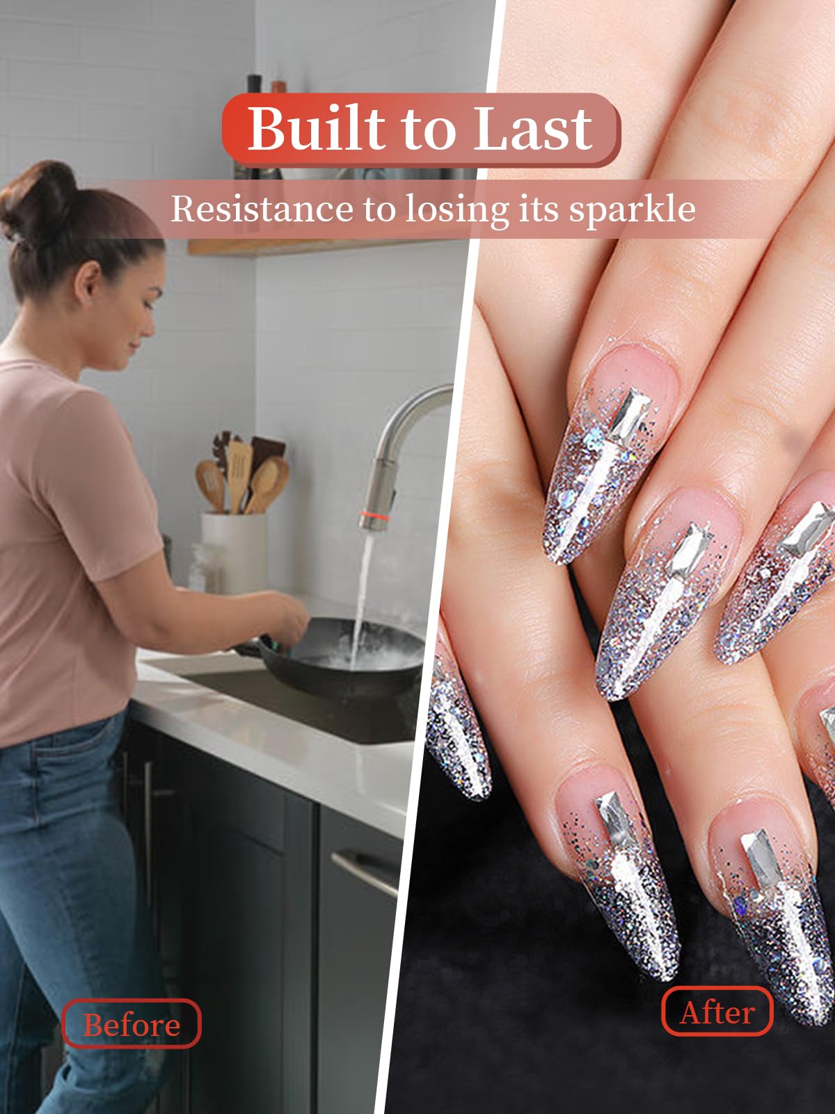 AMLAVIFISH 6080PCS AB Rhinestones for Nails, Nail Gems with Special-Shaped Diamonds, 3D Decorations Flat Back Stones Gems Set, Acrylic Nail Mix Sizes Nail Charms(Tweezers Included)