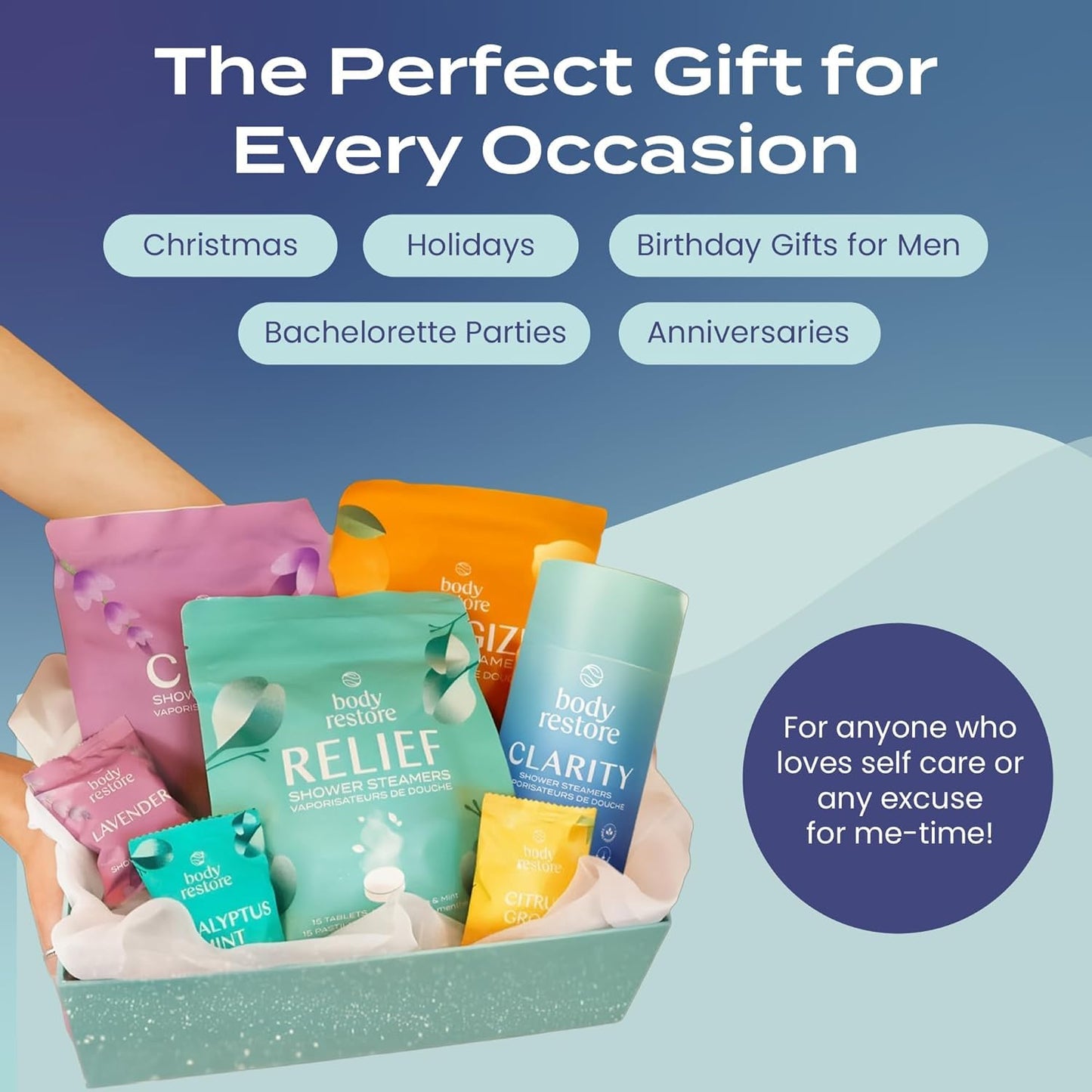 Body Restore Shower Steamers Aromatherapy 6 Pack – Mothers Day Gifts for Mom, Birthday Gifts for Women, Relaxation Stress Relief Self Care – Clarity