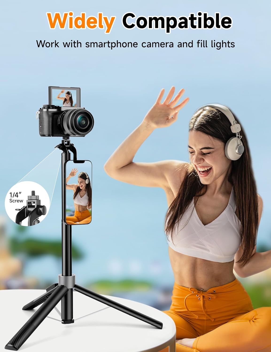 Magnetic Tripod for iPhone, 69" Phone Tripod Selfie Stick with Rechargeable Remote & 2 in 1 Phone Holder, Extendable Cell Phone Stand for Recording Travel, Compatible with iPhone and Android Phone