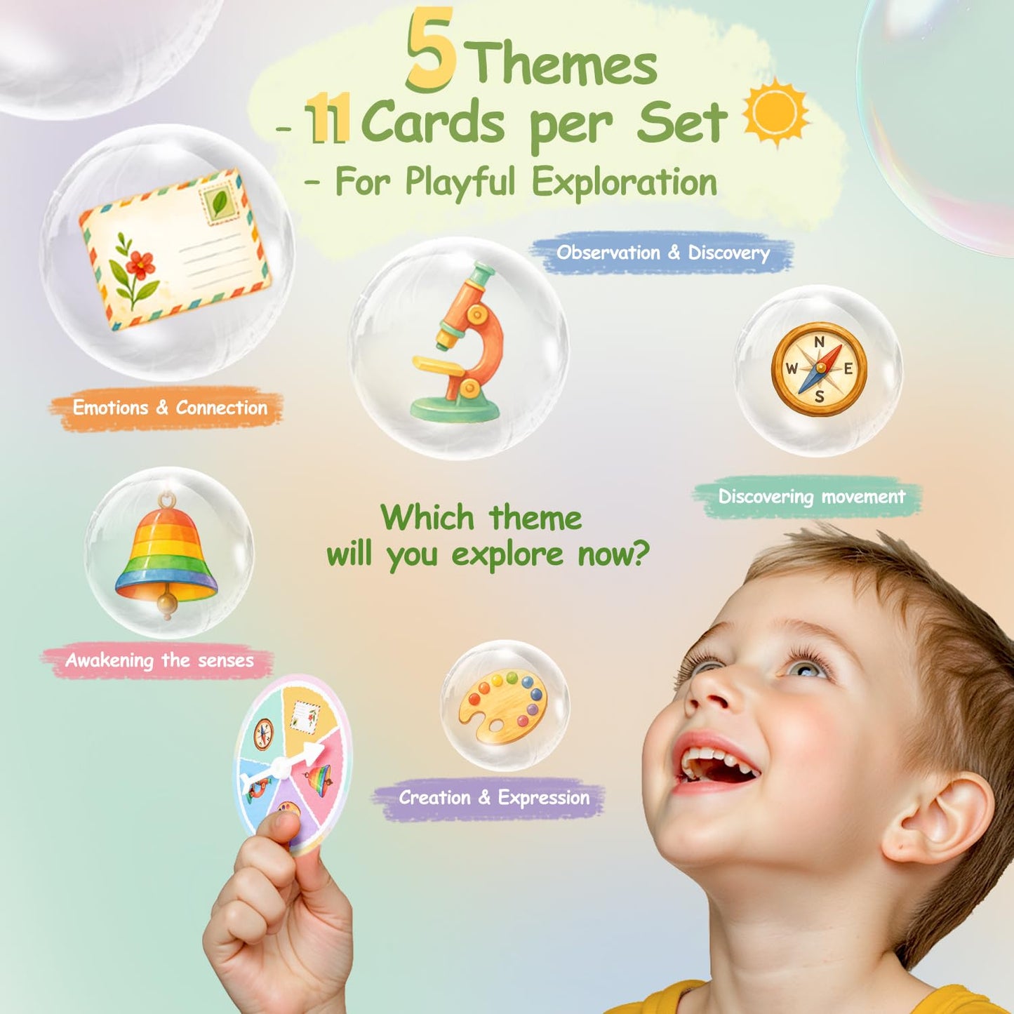 Kids Nature Scavenger Hunt – Outdoor Game for Kids | Laminated Waterproof, Wipe-Clean | 55 Cards, 5 Themes, Spinner & Stickers, Soft-Touch | Ages 3–12 Stocking Stuffers