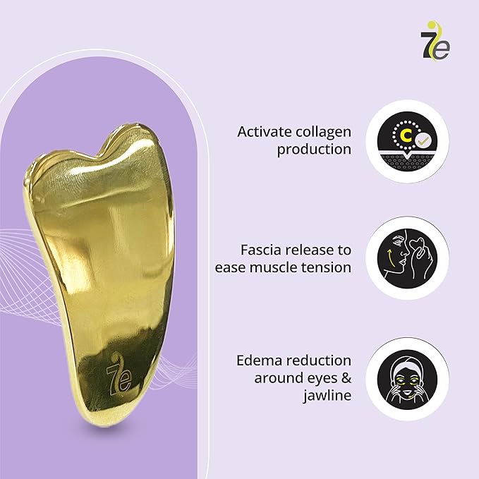 Gua Sha Facial Tools Ayurvedic Bronze Kansa Guasha Tool for Face, Skin Care Tools for Anti-Aging Facial Massage, Lymphatic Drainage, Toning, and Firming The Skin