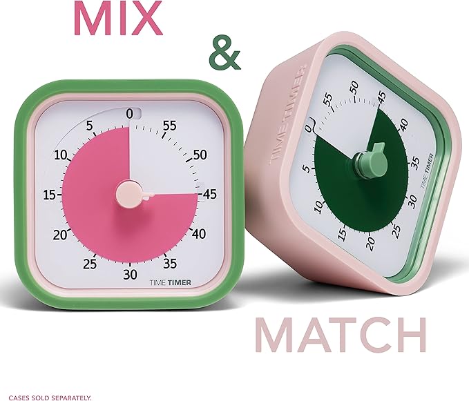 TIME TIMER Home MOD - 60 Minute Kids Visual Timer Home Edition - for Homeschool Supplies Study Tool, Timer for Kids Desk, Office Desk and Meetings with Silent Operation (Peony Pink)