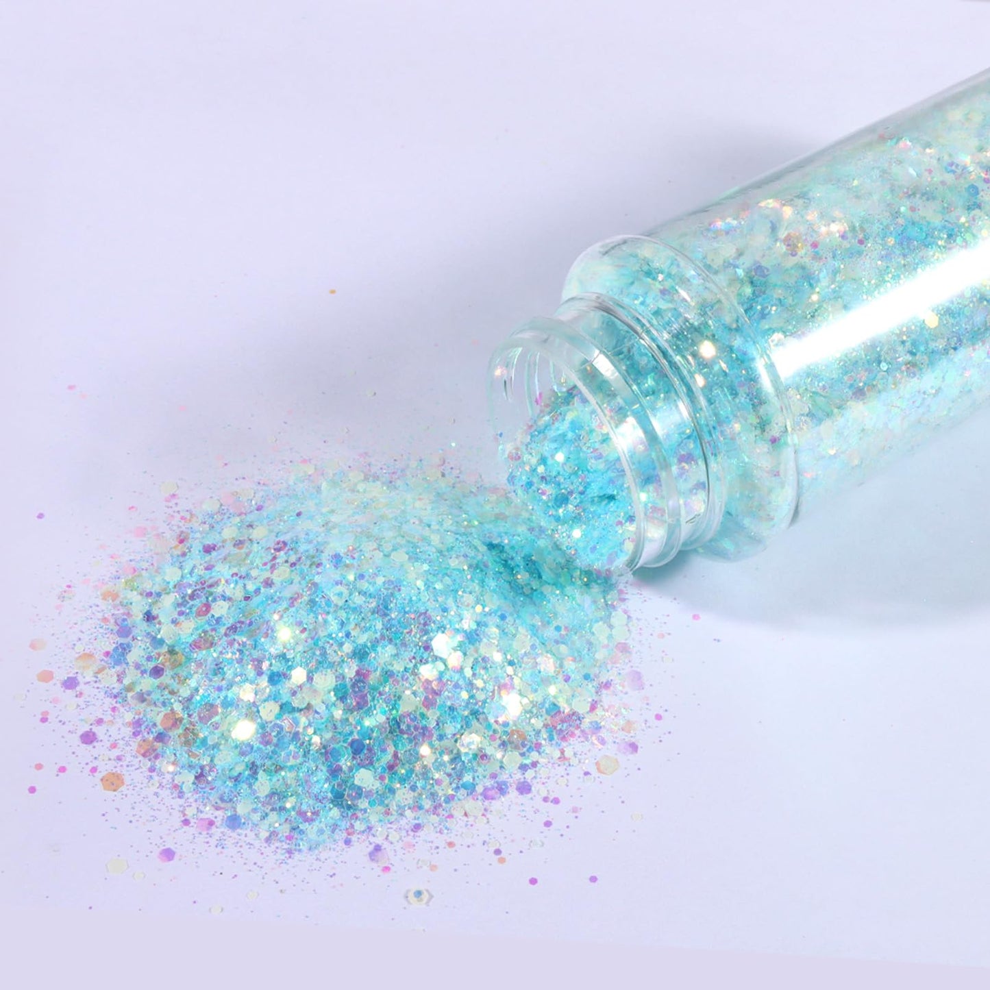 Ceya Chunky Glitter, 3.3oz/ 95g Sky Blue Craft Glitter Mix Fine Powder Flakes Iridescent Nail Sequins for Epoxy Resin, Tumblers, Halloween Party, Festival Decor