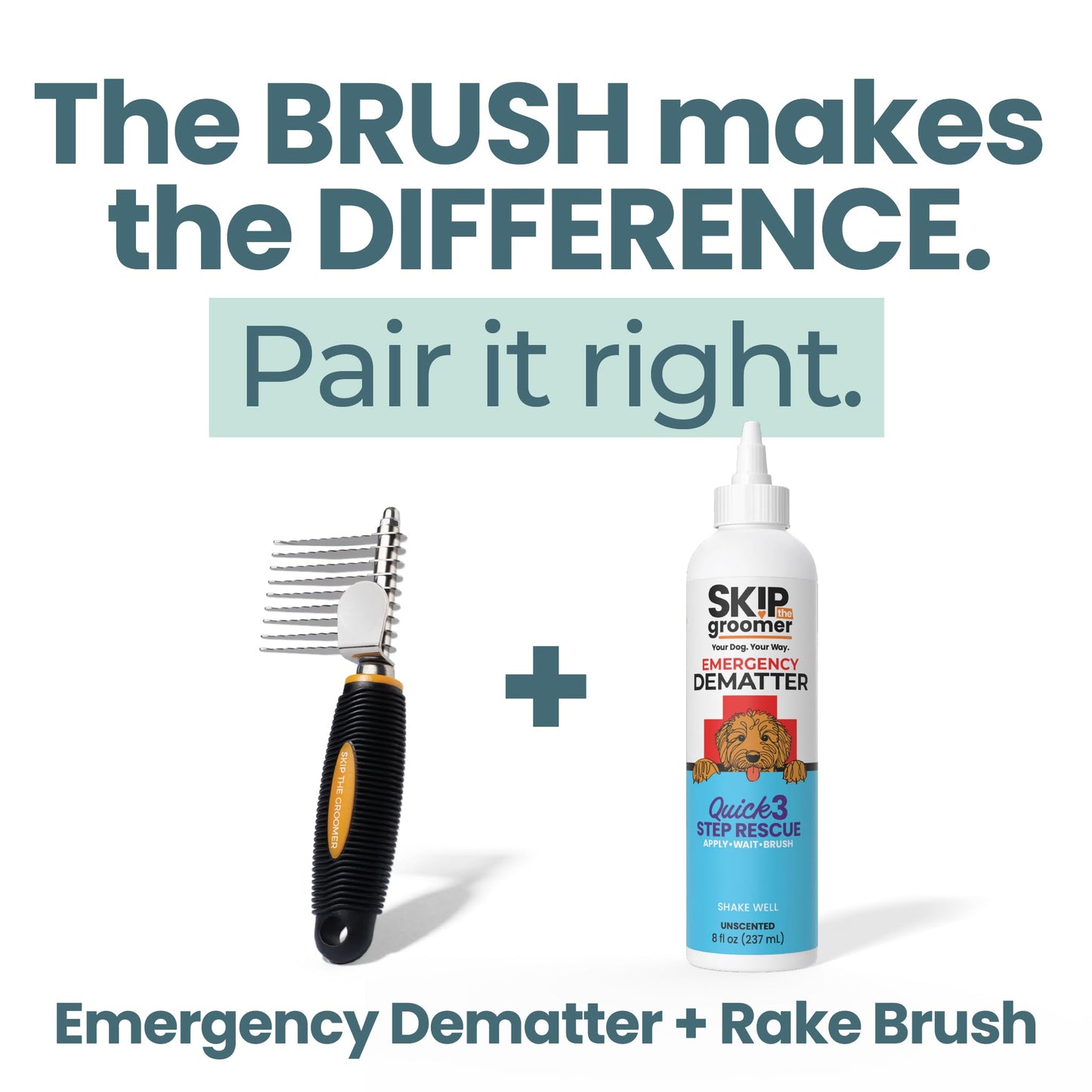 Rake Brush for Dogs, Dematting Tool for Goldendoodles, Poodles & Doodles – Rescue Essential with Long Smooth-Edged Teeth for Thick Coats, Deshedding & Mat Remover – Skip the Groomer