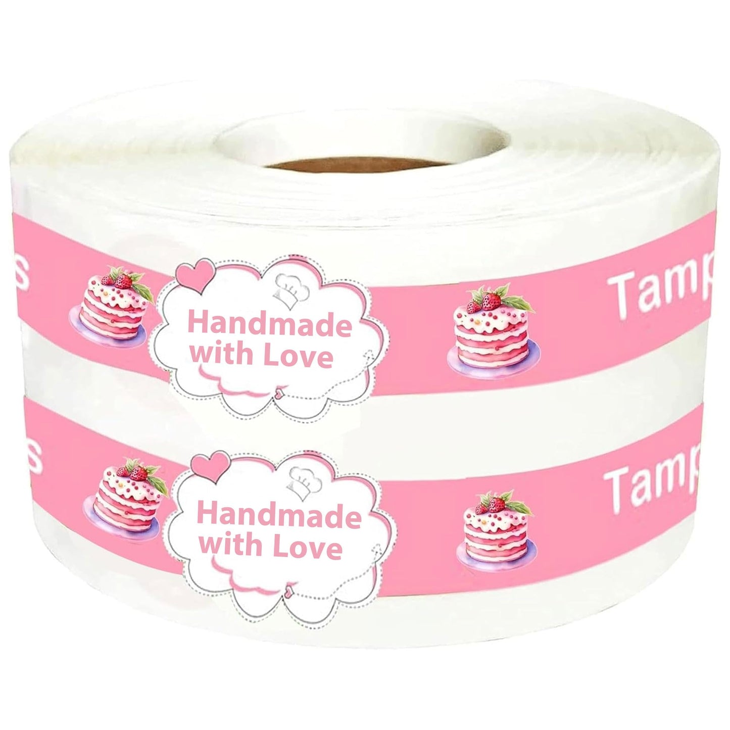 Food Retail Package Seal Labels,9x1 Inch Safe Secure Tamper Evident Labels,Tamper Resistant Stickers,Baking Gift Box Stickers for Handmade Baking Craft Arts,Hand Made Sticker 500 Pcs (500 pcs)