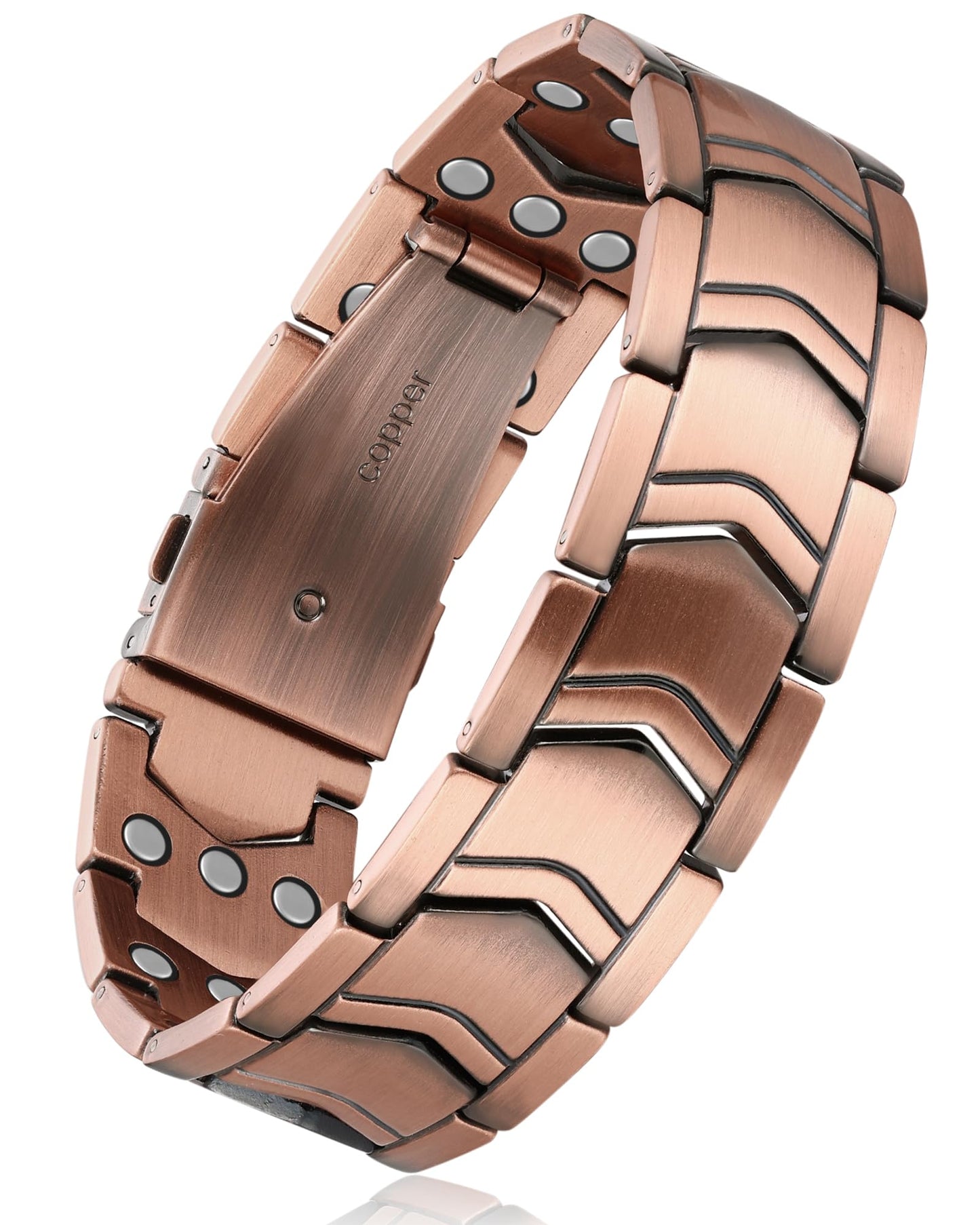 Feraco 3X Strength Copper Magnetic Bracelet for Men - 99.99% Pure Copper with 3800 Gauss Magnets