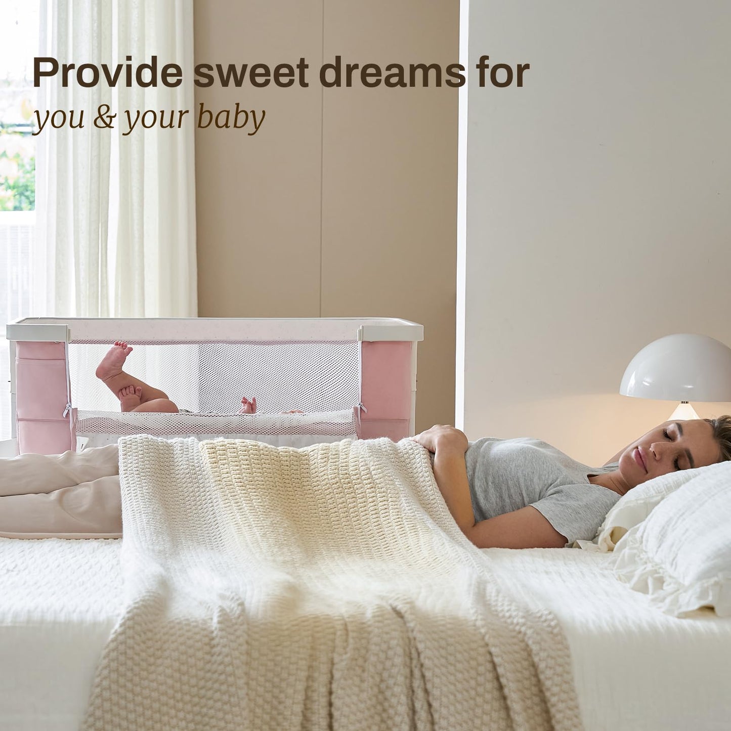 Staroyal Electric Bassinet Baby Cradle 3 Rocking Motion, 3 in 1 Baby Bassinets for Newborn with 5 Heights Adjustable, Girl/boy Automatic Rolling Bedside Sleeper, Pink