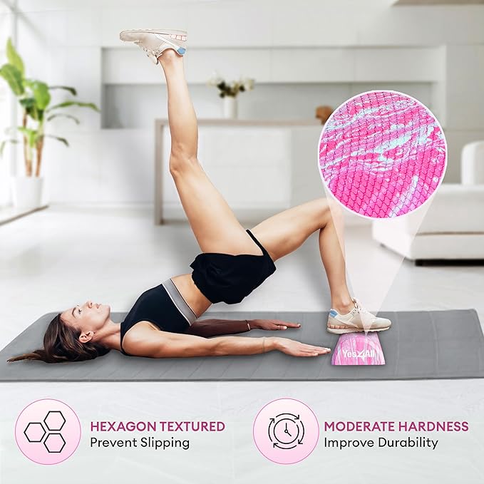 Yes4All Medium-Density EVA Foam Roller for Back - Half Back Roller for Exercise, Yoga & Pilates 12/36 inch