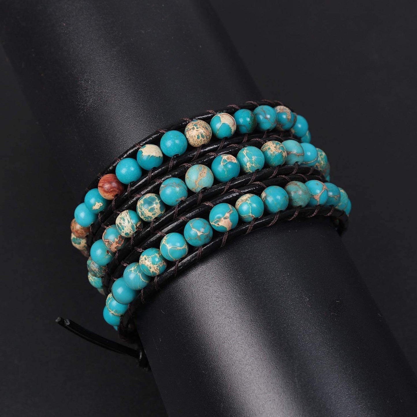 ZOSOJONA Boho Wrap Bead Bracelet for Men Women - Handmade Adjustable Natural Stone Crystal Beaded Bracelets Rope Yoga Healing Bracelet Bangle Hippie Jewelry
