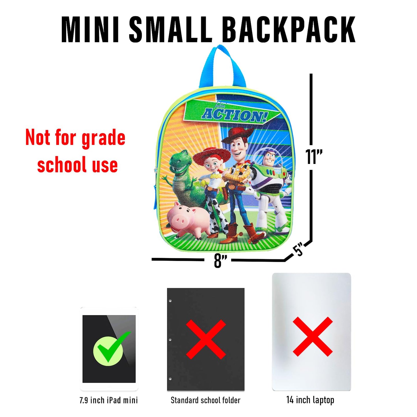 Buzz Lightyear Mini Backpack Set - 11” Toy Story Backpack Purse Bundle with Stickers & Door Hanger | Woody and Buzz School Supplies for Kids