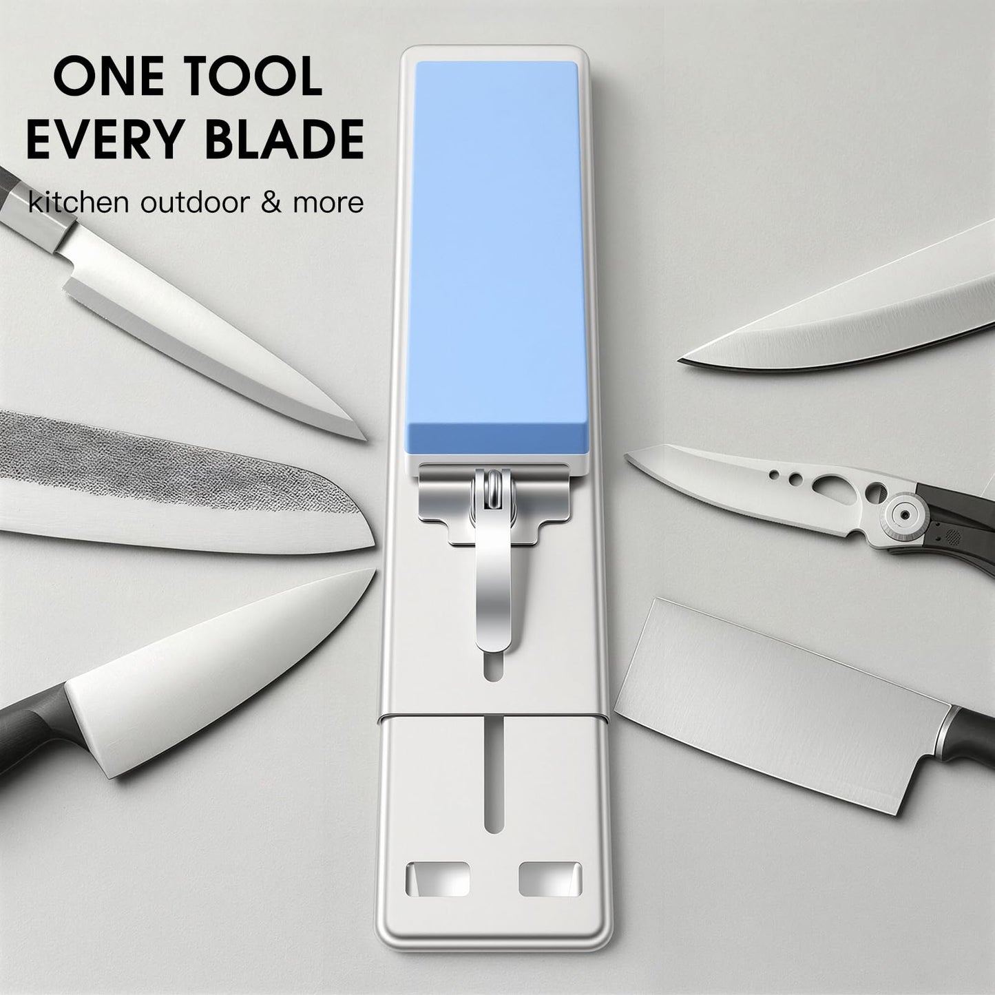 Knife Sharpening Stone Set with Adjustable Base,2 Side Grit 1000/6000 Waterstone,Fast & Efficient Diamond Knife Sharpener for Various sinks for hand washing