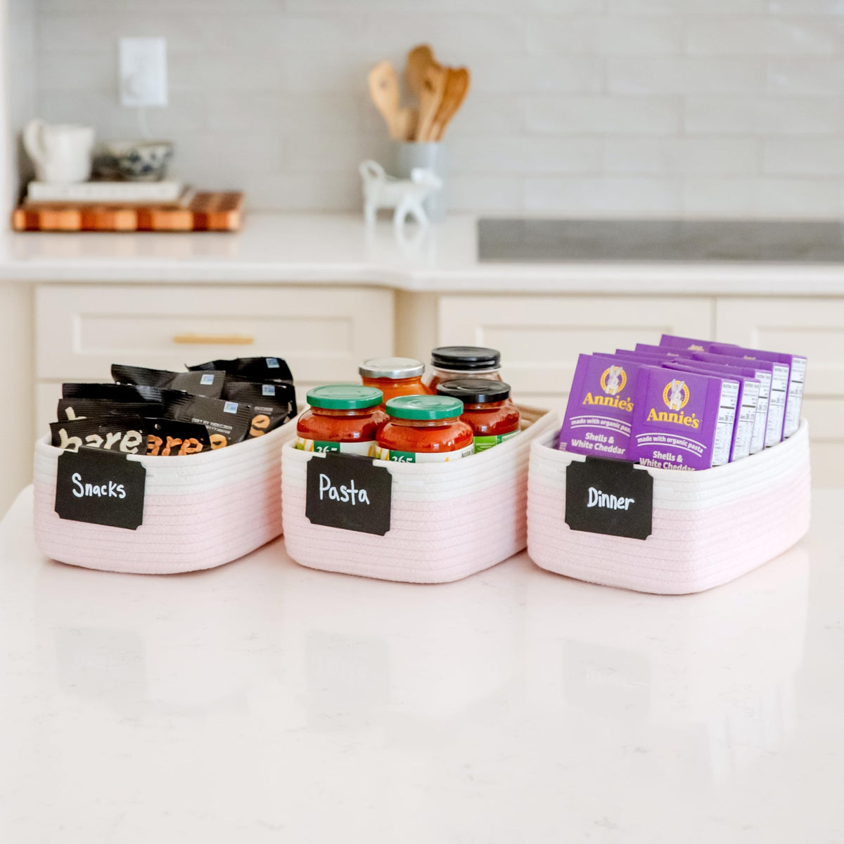 11.8"x8"x4.5” Rectangle Storage Baskets for Shelves 3 Pack (3 Count)