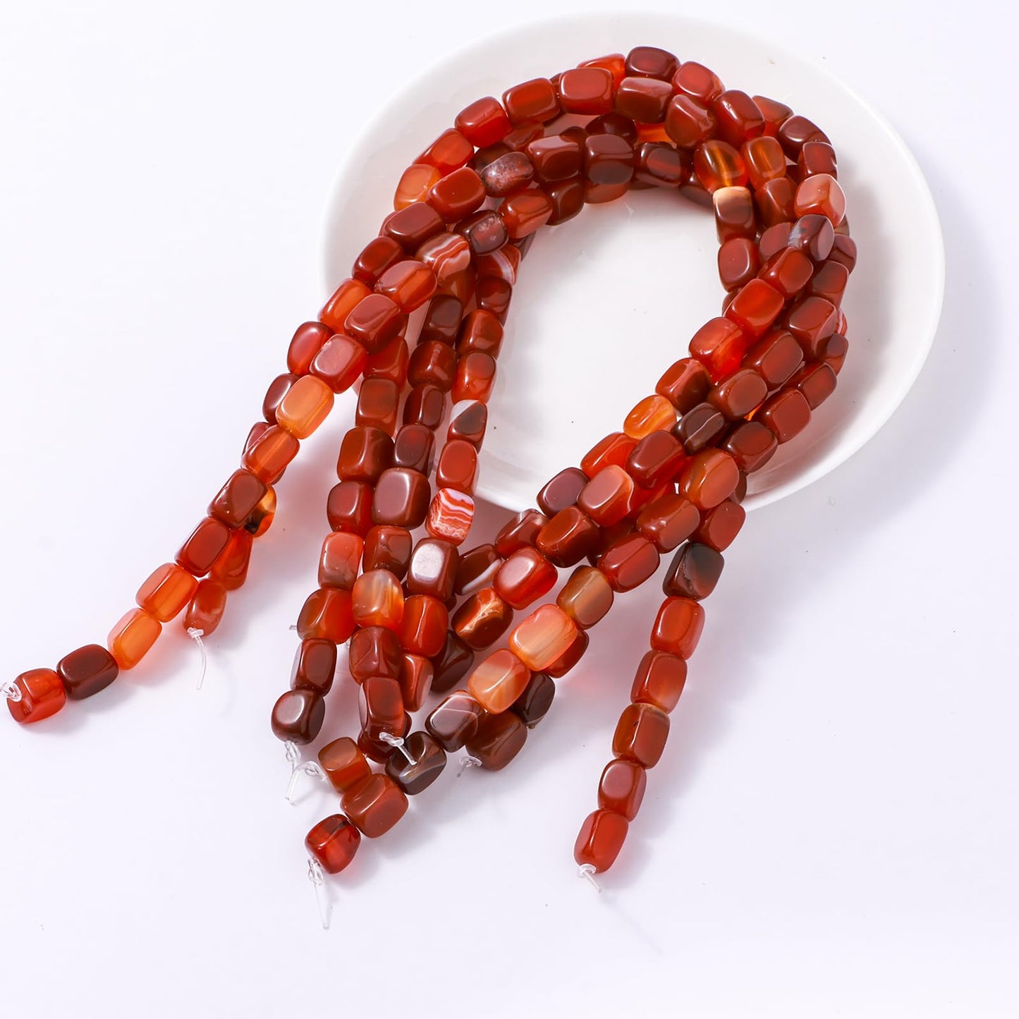 Natural Large Red Agate Cube Stone Beads 8x11mm 38cm/str Loose Semi Gemstone Stone Square Beads for Making Bracelets Necklace