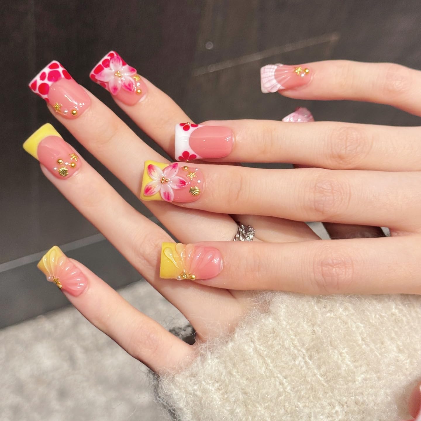 handmade press on nails long coffin (Short)