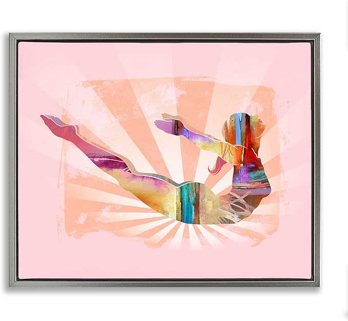 Stupell Industries Abstract Mindfulness Exercise Framed Floater Canvas Wall Art Design by Tim Parker, Gray Floater Frame, 31 x 25