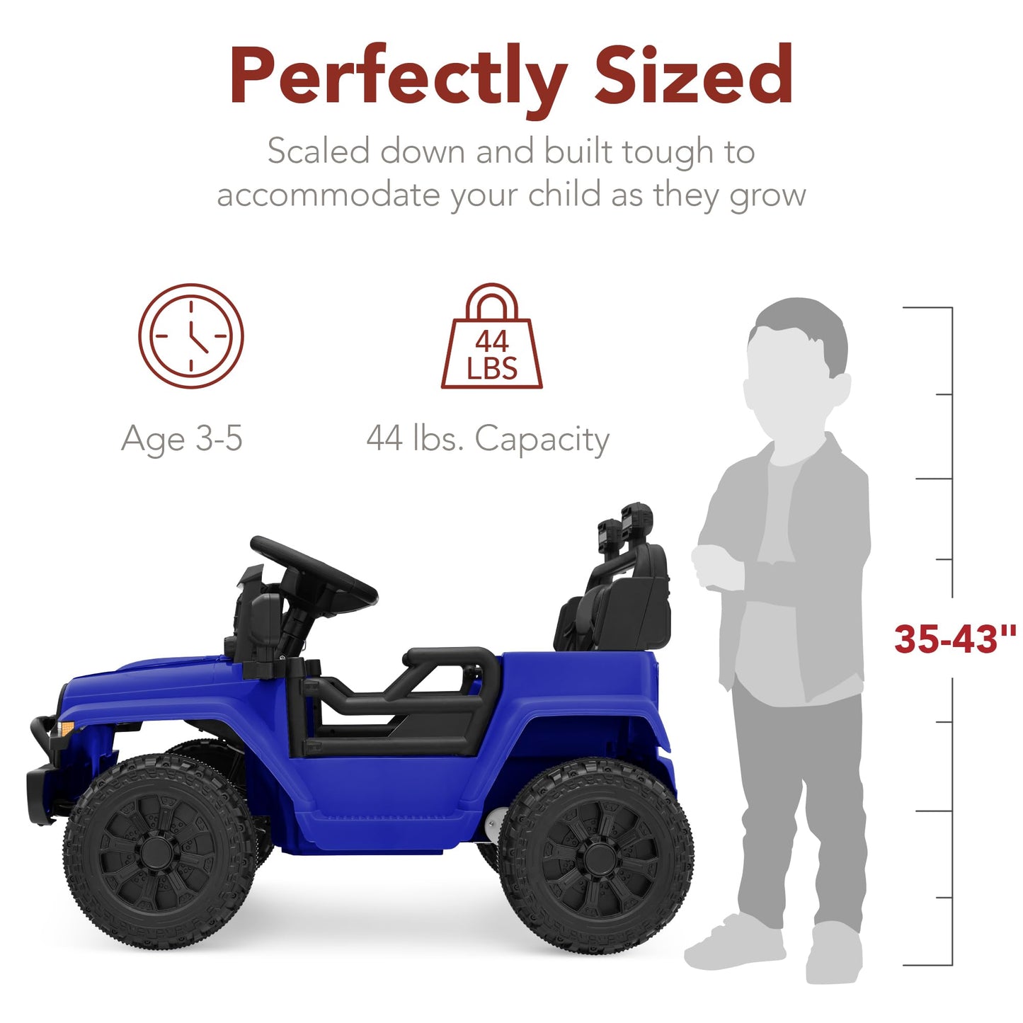 Best Choice Products 6V Kids Ride On Toy, Mini Truck, Electric Play Car w/Parent Remote Control, 4-Wheel Suspension, LED Lights, 2 Speeds, Functional Horn, 3.1MPH Max Speed - Blue