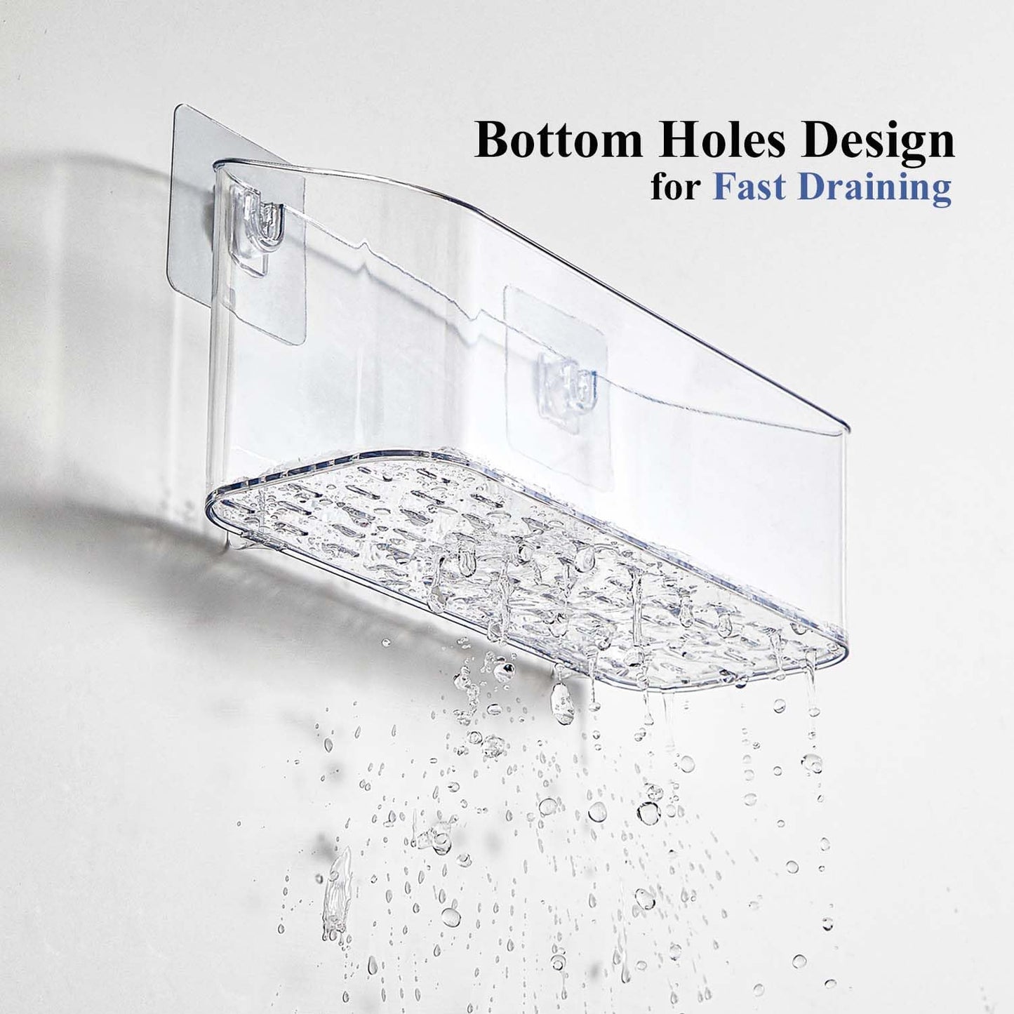 UNIKON Bath Toy Storage Holder Bathtub Toy Organizer, Large Capacity Shower Caddy for Bathroom, Clear, 2 Pack