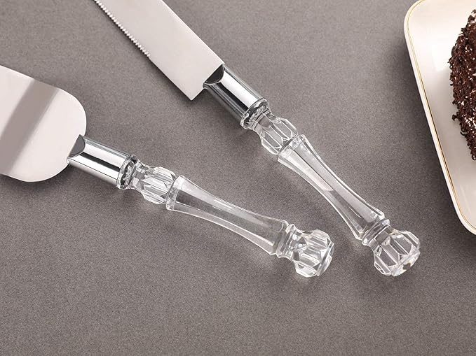AW BRIDAL Personalized Wedding Cake Knife, Silver Cake Cutting Set Bridal and Groom Cake Knife Set for Wedding, Birthdays, Anniversary//DK2201CPP23//