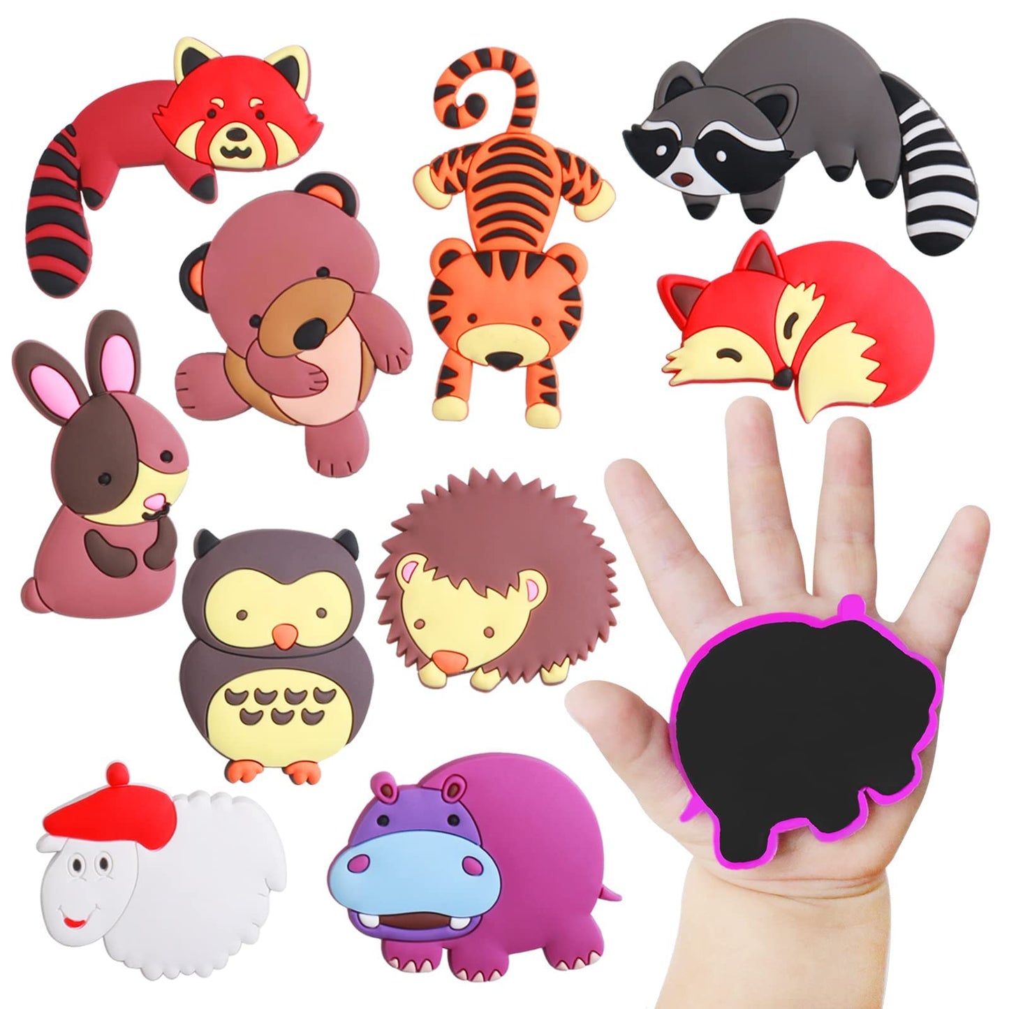 SUPINEEDO Fridge Magnets for Toddlers, Refrigerator Magnets for Kids Full Back Magnetic Rubber Educational Toy Baby Magnet Gift Cute Animal Magnet 10 Pieces