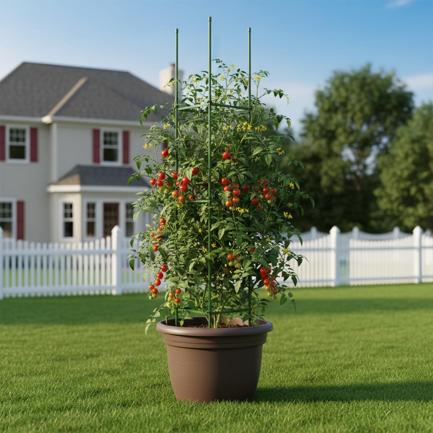 G-LEAF 6 Pack 6ft Tomato Cage for Garden Plant Support, Garden Stakes Tomato Cage, Tomato Cages Plant Stakes for Climbing Plants