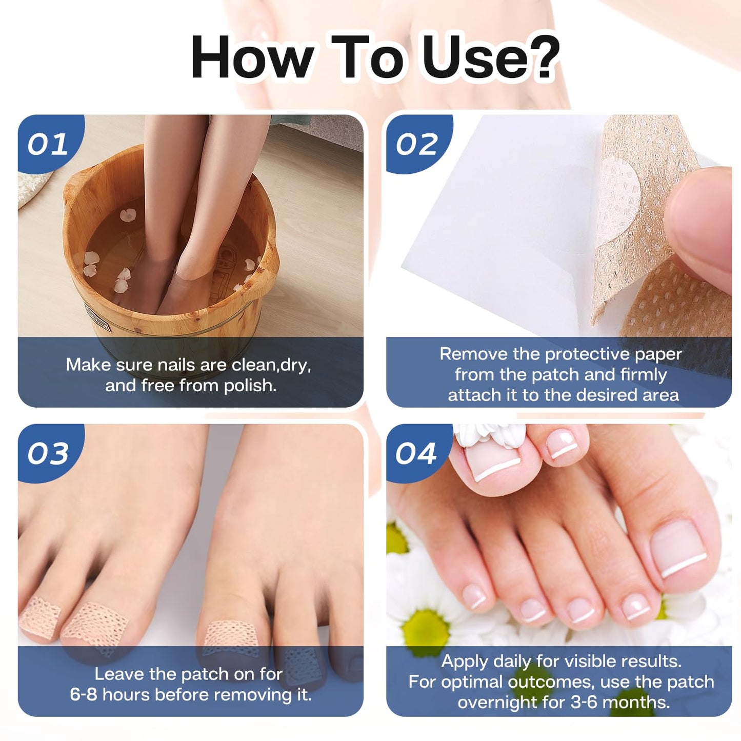 Nail Patches - Toenail Care for Toenail Fingernails - 8-Hour Nightime Nail Renewal - 60