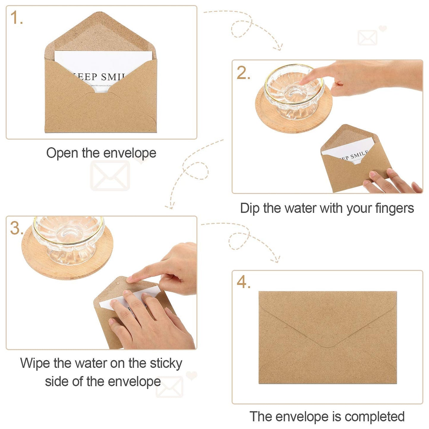 Outus 400 Pieces Gift Cards Envelopes Mini Brown Kraft Envelopes Sleeve for Small Gift Cards Invitations Business Notes Tiny Mini Greeting 4 x 2.76 Inches