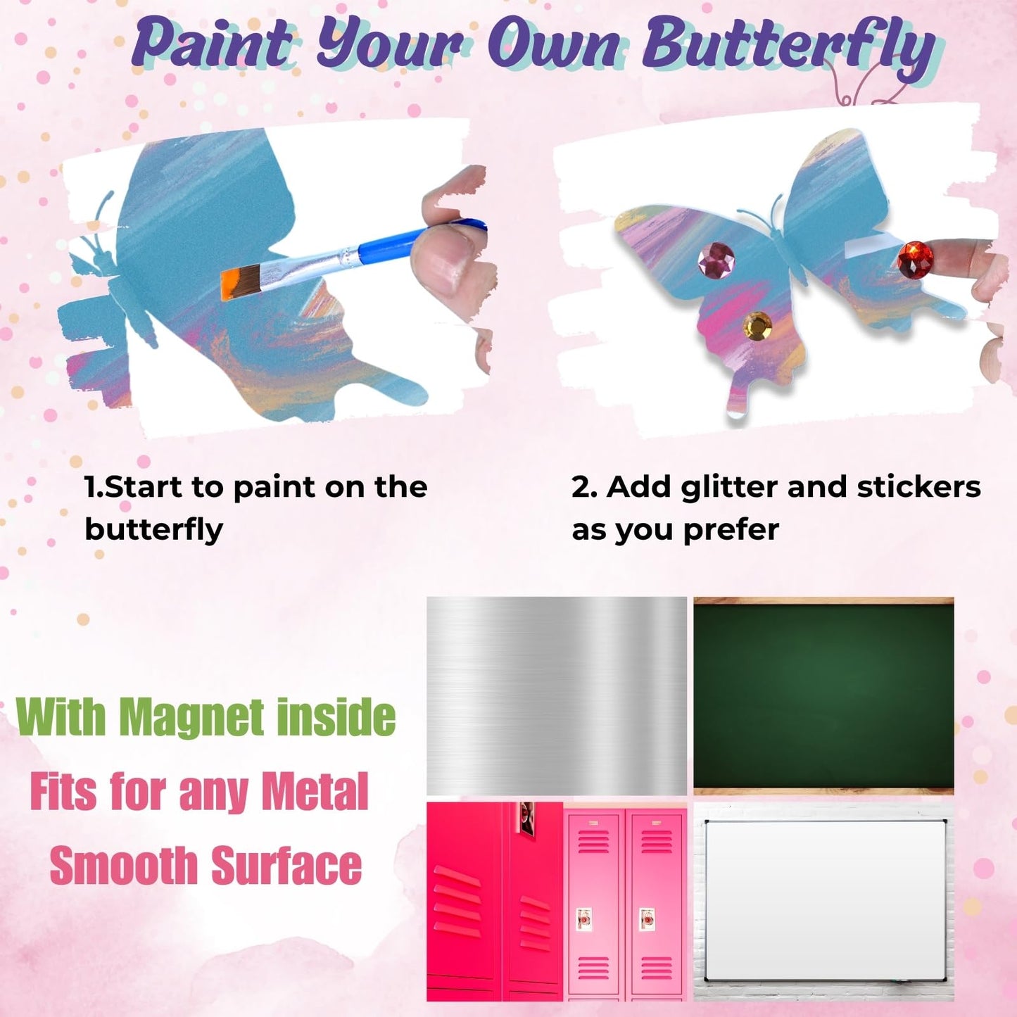 SOLDAY Butterfly Magnet 20 Pieces, Creativity Arts & Crafts Kit to Decorate Your Home,for Birthday Party Favors
