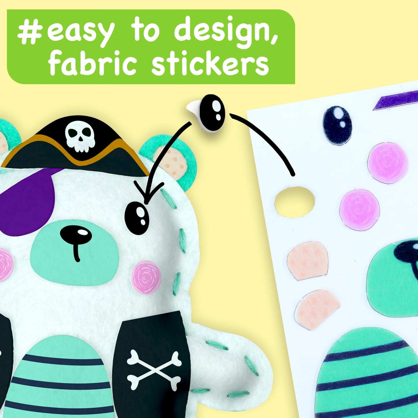 EZCRA Bear & Animal Sewing Kit for Kids Ages 4-8, No-Mess Felt Craft Projects, 4 Easy Beginner Learn-to-Sew Arts & Crafts for Boys and Girls