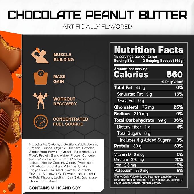Rival Nutrition Clean Gainer - Chocolate Peanut Butter, 5lbs