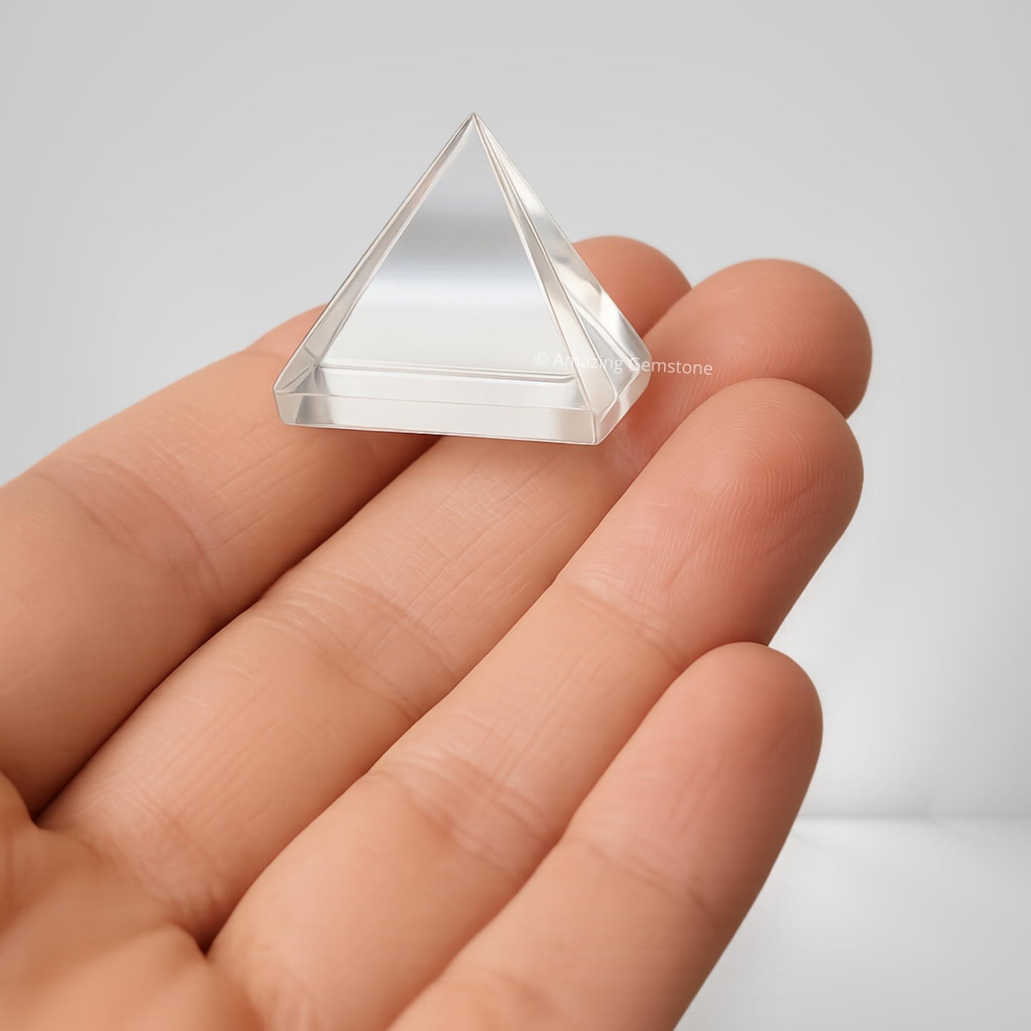 Amazing Gemstone Premium Clear Quartz Pyramid Crystal Healing Stones - 1" Great Pyramid Figurine of Natural Stone Pyramid for Meditation, Reiki, Chakra Balancing and Crystal Pyramids Grid