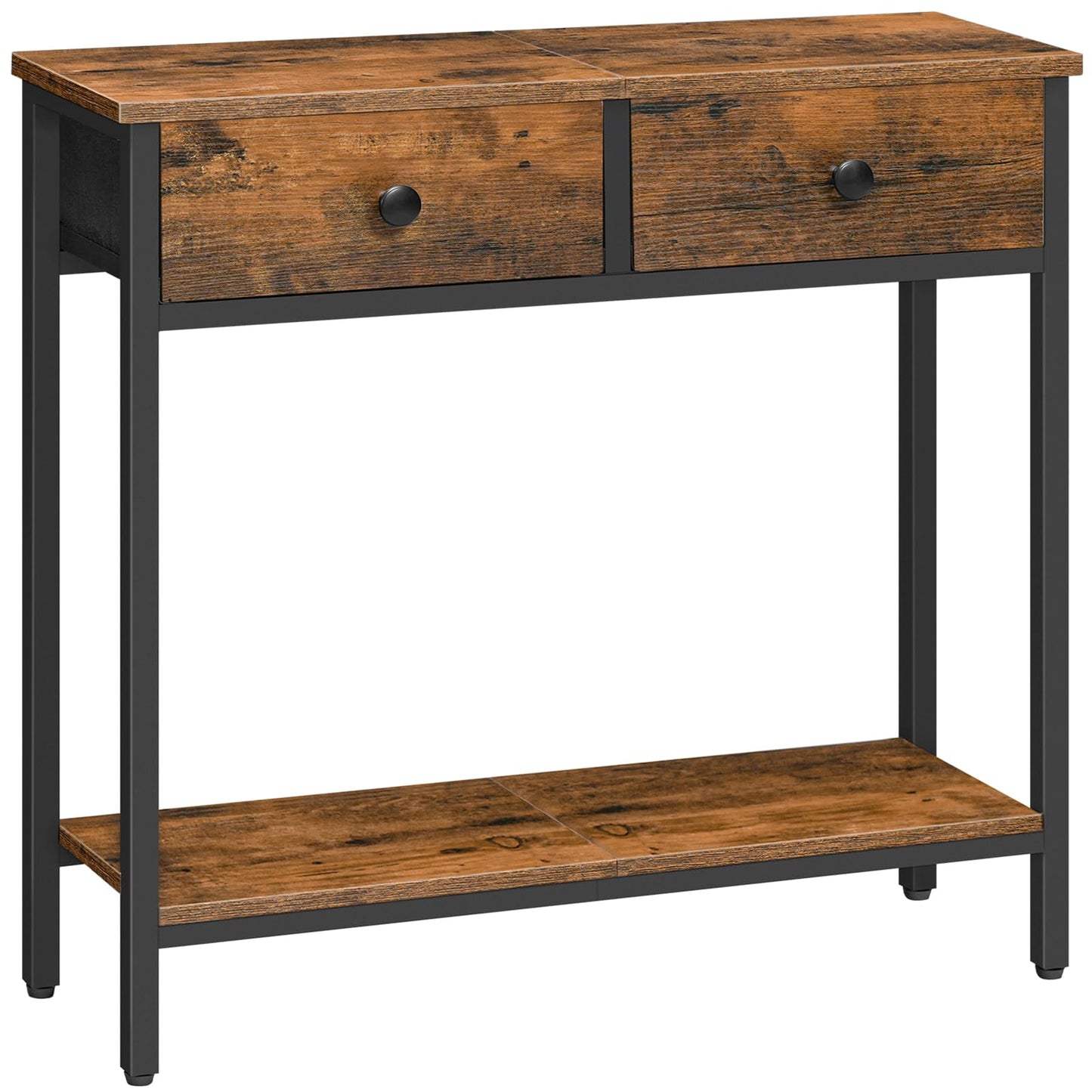 HOOBRO Narrow Console Table and Console Table Bundle, 15.7" Entryway Table with 2 Fabric Drawers, 39.4 Inch Narrow Entryway Table with Power Outlets, BF71XG01-BF52UXG01G1