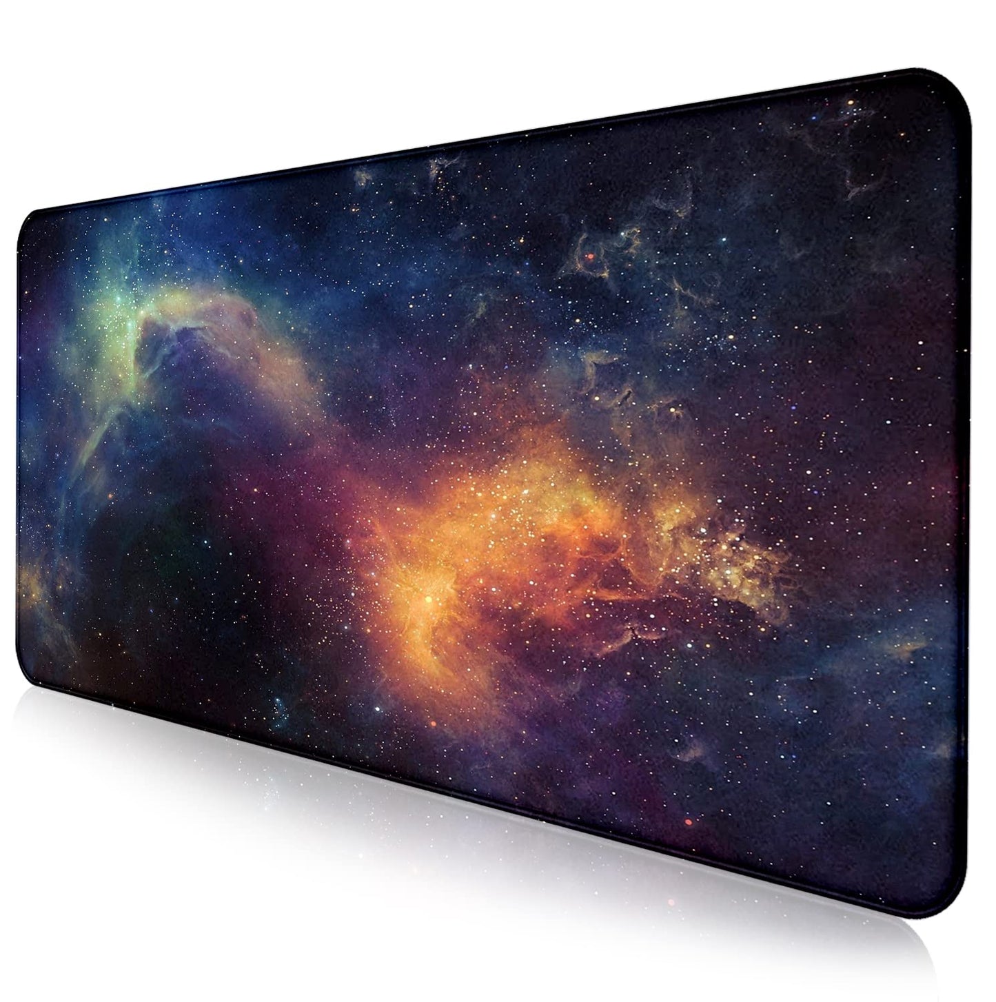 Large Extended Gaming Mouse Pad with Stitched Edges, Non-Slip Waterproof Rubber Base Mouse Pad for Office, Computer, Keyboard, Laptop and Home Desk Pad 35.4 x 15.7 x 0.12 Inch (Starry Sky)