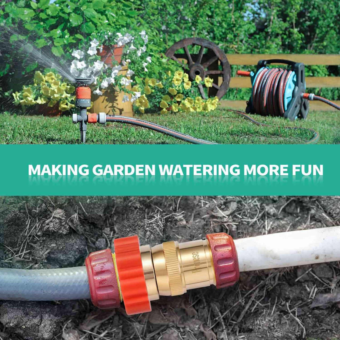 Pronese LF Brass Drip irrigation Inline Water Pressure Reducer Regulator 20~30PSI - Protect Drip System from High-Pressure Faucet Water,3/4" GHT Connector