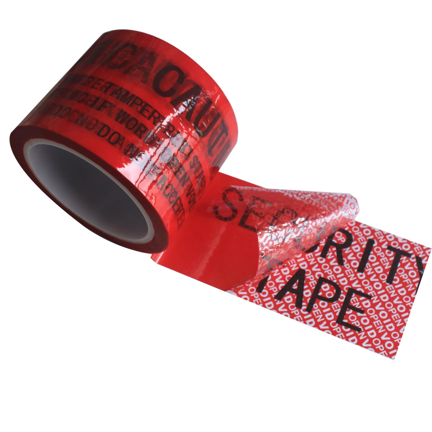 TamerSeals Group - 1 Roll Large 100% Total Transfer Tamper Evident Security Packing Tape (3 Inches x 55 Yards x 2 Mil, Ultra-Thick “Void” Film, Red)