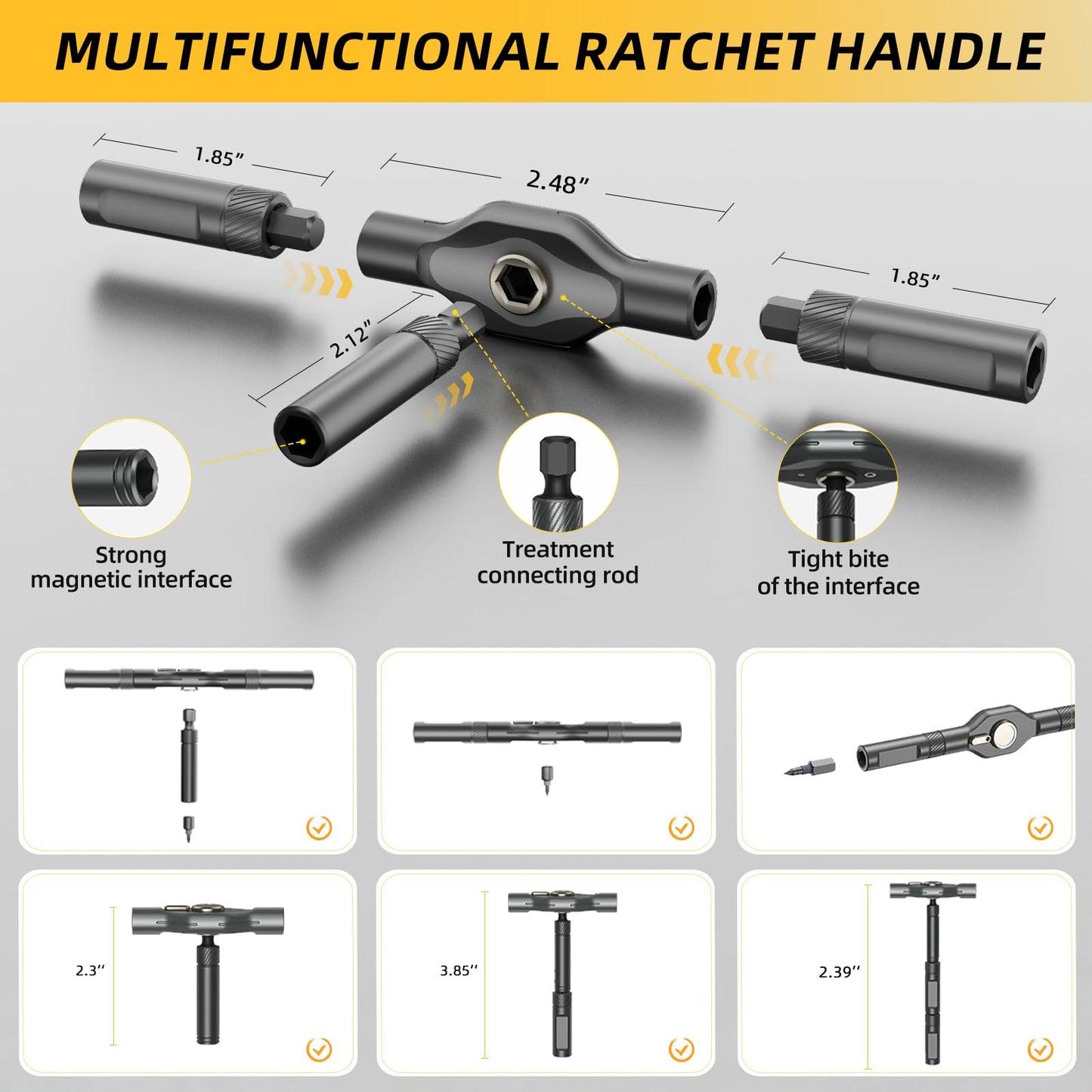 Duratl 42 in 1 Magnetic Screwdriver Set, Multi Bit Ratchet Screwdriver Set with Detachable Ratchet Handle, Portable Repair Tool Kit for Furniture, Computer, Bicycle, Electronics and DIY