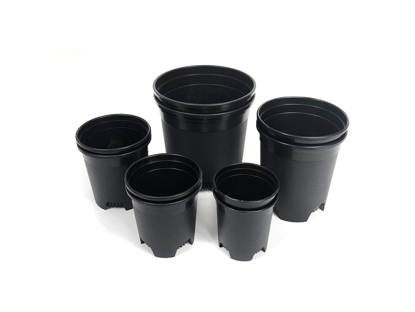 10 Pack Plastic Black Plant Pots Nursery Gardening Planters 4 in to 7.5 Inch Small Medium Plants 0.25 0.35 0.5 1 1.5 Gallon for Indoor and Outdoor Plants