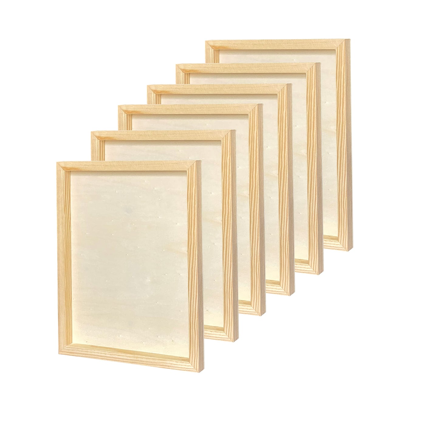9x12 Wood Canvas for Crafts, 6-Pack Framed Wooden Panel Boards for Painting Pouring Crafts