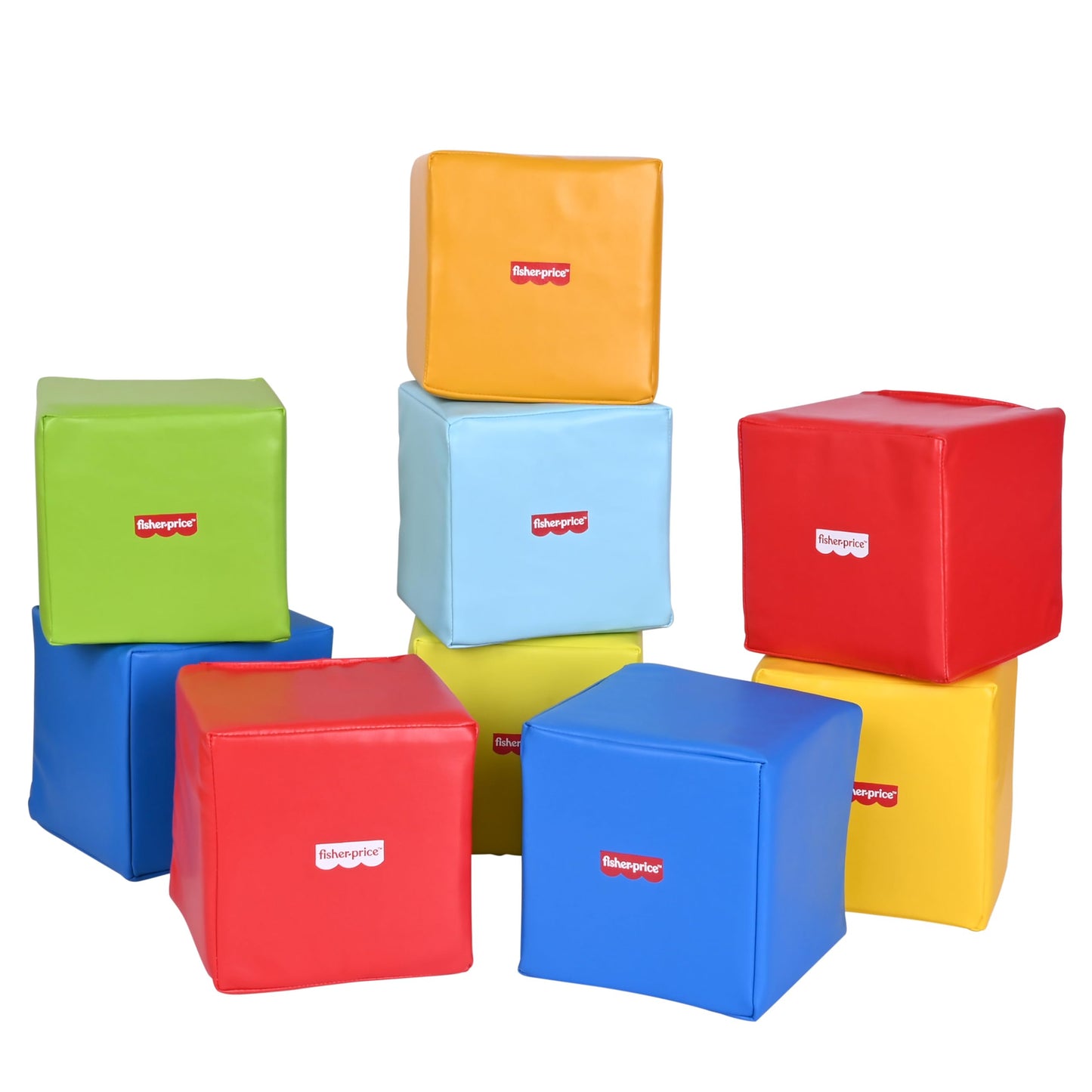Fisher-Price™ Toddler Soft Foam Building Blocks – 9 Large Colorful Stacking Blocks for Toddlers 2+ – Lightweight Preschool Learning Toy