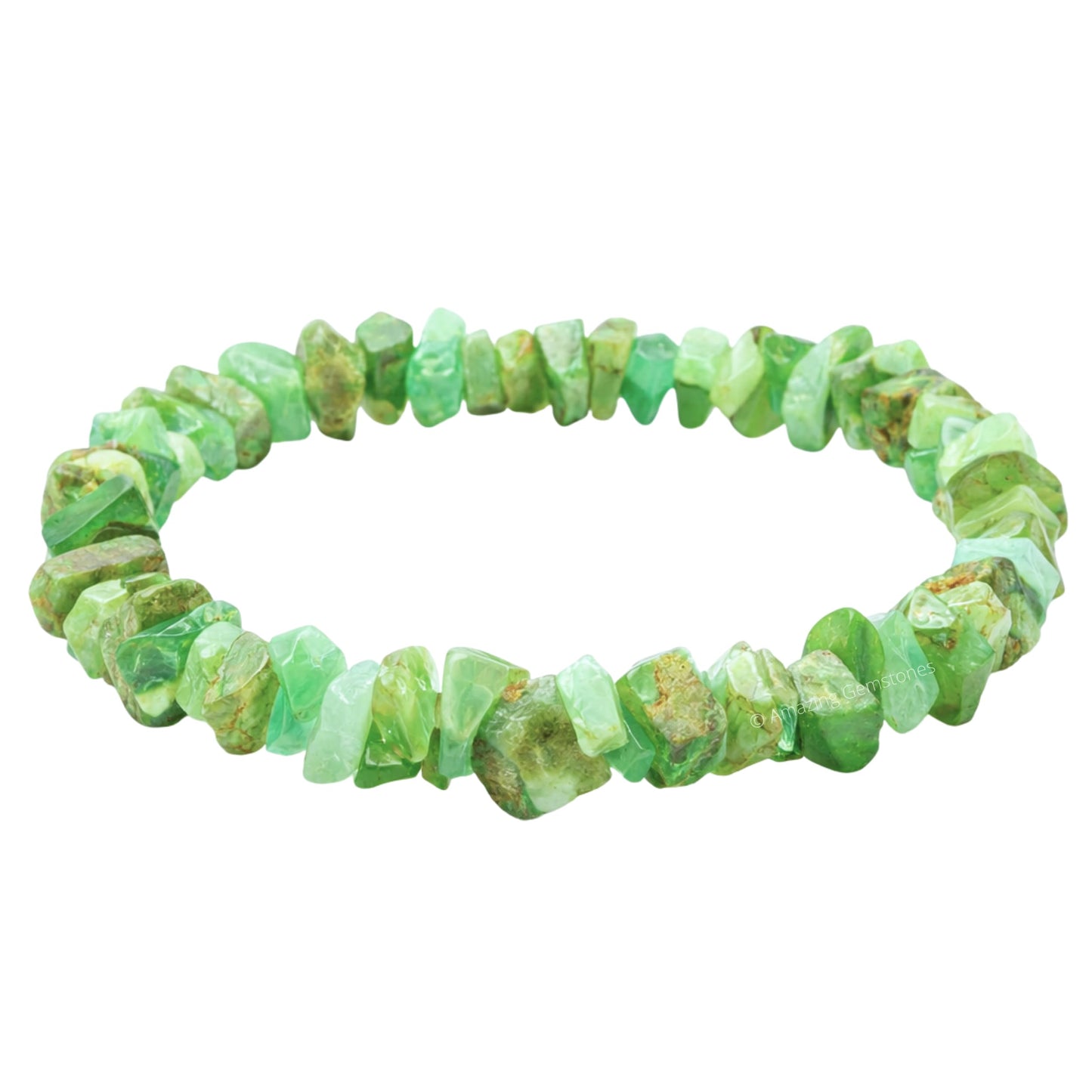 Amazing Gemstone Chips Bracelet (Chrysoprase Premium)